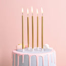 PHD CAKE Gold Long Thin Metallic Birthday Candles, Cake Candles, Birthday Parties, Wedding Decorations, Party Candles, Cake Decorations | 24-Count — 2