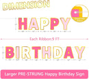 Pre-Strung Happy Birthday Banner - Roseo Pink Party Decorations — 2