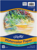 UCreate Watercolor Paper, Bulk, 140 Lb., White, 9" x 12", 50 Sheets — 1
