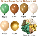 Green and Brown Balloons Set, 60 Pcs 12 Inch green brown balloons Jungle Safari Woodland Forest Balloon Metallic Gold Cream Brown Olive Green Coffee Blush Balloon for Baby Shower Birthday Decorations — 7
