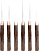 6 PCS Scratch Awl Tool, Awl Tool Sewing with Wooden Handle - Leather Awl Punch Tool for Leather Stitching, Sewing, DIY Craft Repair | Wooden Brown — 1