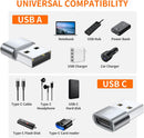 JXMOX USB C Female to USB Male Adapter 4-Pack, Type C to USB A Charger Cable Converter,Compatible with iPhone 11 12 13 14 15 16 17 Pro Max,iPad Pro Air 4 Mini 6,Samsung Galaxy S25 S24 S23 S22,Pixel photo 4