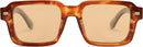 SOJOS Big Trendy Square Polarized Sunglasses Womens Mens, Retro Large Chunky Oversized Rectangle Shades SJ2345 | Deep Caramel/Light Brown Tint — 2