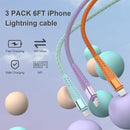 iPhone Charger Fast Charging Lightning Cable 6FT 3Pack[Apple MFi Certified] Long iPhone Charger Cord Nylon Braided USB Cable Compatible with iPhone 14/13/12 Pro Max/12Pro/11 2