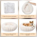 Donut Small Dog Bed Round Calming Kitten & Puppy Bed,20in White — 6