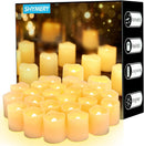 SHYMERY Flameless Votive Candles,50 Pack Flickering Electric Fake Battery Operated LED Candles,200+Hour Long Lasting LED Tea Lights for Wedding,Halloween,Christmas,Party and Holiday Decoration | Warm White-50pcs | Pack of 50 — 1