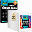 KEFF Canvas for Painting - 12-Pack 8x10 Canvas Value Pack - 100% Cotton Triple Primed Small Canvases for Painting. Mini Canvases Bulk Set for Acrylic, Oil, Watercolor&Tempera - Art Supplies for Adults — 1