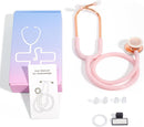 Scienlodic Double-Sided Stethoscope with Ear Tips, Professional Stethoscope for Doctor Nurse Clinical Student Use, Customized Gold-Plated High-end - Light Pink — 7