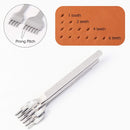 WUTA Leather White Steel Diamond Chisel Polished Prongs Leather Hole Punch Stitching Tools Chisel Set Leather Craft Kits (3mm,1+2+4+6 Teeth) | One Set | 3 mm spacing — 3