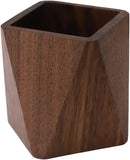 Black Walnut Wooden Pencil Box, Multiple-Use Desk Writing Stationary Organizer Wood Pen Holder Cups Office School Supplies Storage (Prismatic Shape) — 1