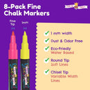 CHALKY CROWN Fine Liquid Chalk Markers - Bold Chalkboard Markers - 8 Pk,1mm | Bold 1mm - 8 Pack — 2