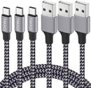 USB C Cable Fast Charging Nylon Braided 3Pack 6ft USB A to Type C Cord photo 1
