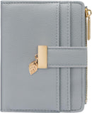 Pomelo Best Small Wallet Women RFID Blocking Bifold Soft Leather Card Holder with ID Window Zipper Coin Pocket Wallets for Women Green