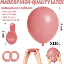 110pcs Dusty Pink Balloon 12 Inch, Brush Pink Latex Balloons for Birthday Party Baby Shower Wedding(with 2 Ribbons). | 12inch(normal) | A07-dusty Pink — 3