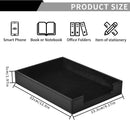 PU Leather Letter Tray - Load Documents Trays Front for Office Desktop Organizer - Desk Magazine, File, A4 Paper Holder - Paper Document File Holder (Black, A4-Tray) — 2