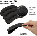 4D Heel Pads for Shoes Too Big, Black Grips Inserts, 6 Pairs - Black | 6 Pairs — 5