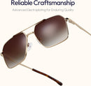 ZENOTTIC Polarized Aviator Sunglasses for Men: UV400 Protection Trendy Anti-Glare Shades - Driving Fishing Golf Fashion | Gold Frame Brown Lenses — 5