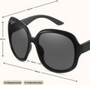 miyya Bug Eye Oversized Polarized Sunglasses Womens, Trendy Retro Sun Glasses for Women 2025, Oversized UV Protection Shades | Black/Black — 5