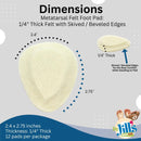 Dr. Jill's Foot Pads, YJ10-2045, Metatarsal Pad Skived 1/4" Felt (12 Pack) Ball of Foot Pad 3