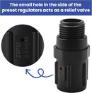 2pcs Drip Irrigation Pressure Regulator 25 PSI, 3/4" Male Female Thread — 5