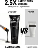 JusArt Black Acrylic Paint, 8.45oz/250ml Large Tube, Heavy Body — 3