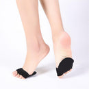 Open Five-Toes Socks Forefoot Pads, Women Anti-Slip Breathable Sweat-Absorbent Peep Toe Half Socks Cushions, Relief Forefoot Pain Toe Separating Correction Socks No Show Heelless Toe Socks (Black) 7