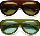 Trendy Aviator Sunglasses Womens Mens Oversized 90s Shades AR82372 | 06. Brown/Green+green/Light Green | 56 Millimeters — 1