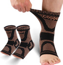 LISEPWU Copper Ankle Brace for Men & Women, Ankle Compression Sleeve 1 Pair — 1
