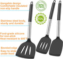 KLAQQED 3Pcs Silicone Spatula Set Heat Resistant Spatulas for Nonstick Cookware Fish Turner Plastic Spatulas Rubber… — 2