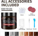 Leather Recoloring Balm and Scratch Repair Kit, Dark Brown Leather Restorer for Couches, Furniture, Car Seats, Leather Paint & Stain for — 6