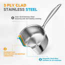 Ohtomber 1.5 Qt Tri-Ply Stainless Steel Saucepan with Steamer Basket & Lid — 2