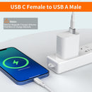 JXMOX USB C Female to USB Male Adapter 4-Pack, Type C to USB A Charger Cable Converter,Compatible with iPhone 11 12 13 14 15 16 17 Pro Max,iPad Pro Air 4 Mini 6,Samsung Galaxy S25 S24 S23 S22,Pixel photo 2