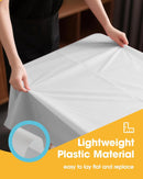 Niuara White Plastic Table Cloth - 4 Pack 54" × 108" Rectangle Disposable Tablecloths for 6FT Tables, Table Cover for Party, Holiday & Gathering Use | 54" x 108" - 4 Packs — 3