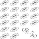 20 Pairs Silver Magnetic Clasps for Necklaces & Bracelets Strong Locking Extenders for DIY Jewelry Making Supplies… — 1