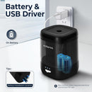Electric Pencil Sharpener, USB & Battery Operated, Black — 6