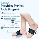 DR. POTTER+ Arch Support Sleeves for Plantar Fasciitis Relief, Adjustable Compression Bands with Removable Arch Support Pads for Fallen Arches, High Arch, Flat Feet, Feet Pain Relief - Black — 2