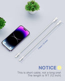 Aioneus Short iPhone Charger Cord 1ft 2Pack, Apple Certified USB A to Lightning Cable 1 Foot Nylon Braided Short iPhone Cable Fast Charging for iPhone 14 13 12 11 Pro Max XR XS 8 7 6 Plus SE 3