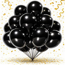 Black Balloons 100 Pack, 12 Inch Round Latex Party Balloons, Black Balloon Helium, Black Themed Graduation Halloween Birthday New Years Backdrop Prom Party Decorations — 1