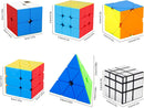 Speed Cube Set with Storage Case Bag, 6 Pack Magic Cube Set of 3x3x3 2x2x2 Pyramid Skew Mirror Cube and Fenghuolun Cube Smooth Stickerless Puzzle Cube Game Toy Gift for Kids Teens Adults — 3