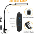 Voncerus LED Desk Lamp with Clamp, Clip on Lights for Home Office, Black — 4