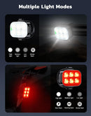 Zewdov Bike Lights for Night Riding, Rechargeable Bike Taillight | Black | 1 SET — 2