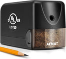 AFMAT Electric Pencil Sharpener, Heavy Duty Pencil Sharpener for Classroom, 6.5-8mm No.2/Colored Pencils, UL Listed, 10,000+ Sharpenings, Electric Pencil Sharpeners for Home, Office, School PS13 | Black — 1