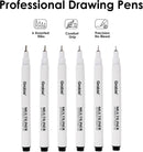 Grabie Micro Fineliner Pens, 6 Black Waterproof Drawing Pens | 6-Black — 4