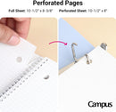 KOKUYO Spiral Notebook with 5x5 Graph Paper, 3 Pack Campus 10-1/2" x 8" Subject Notebooks, 80 Sheets, Light Pink Blue Off-White 3 Holes School Spiral Journal for Study Planner Drawing (WSG-SU-400G4×3) | Squared — 4