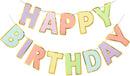 Pre-Strung Happy Birthday Banner - Pastel Macaron Party Decorations — 1