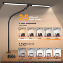 Pzloz Led Desk Lamp for Office Home - Eye Caring Architect lamp with Clamp,Dual Screen Computer Monitor Work Smart… — 3
