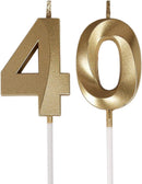 Bailym 40th Birthday Candles,Gold Number 40 Cake Topper for Birthday Decorations Party Decoration | : — 1