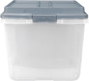 Hefty HI-RISE Stackable Storage Bins - Under Bed Storage Containers with Lids, Shoe Organizer, Plastic Storage Bins, Clear Shoe Boxes with XL Lid-Locking Latches, Durable Double Rim - 72qt (6 Pack) — 4