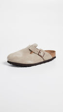 Birkenstock Women's Boston Suede Clogs – Taupe Suede — 3