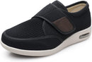 Men's Diabetic Shoes Large Size Plus Fertilizer Widening Shoes Adjustable Foot Swelling Shoes Non-Slip Double Insole Air Cushion Bottom Walking Shoes - Black — 1